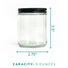 9oz Clear Glass with Lid