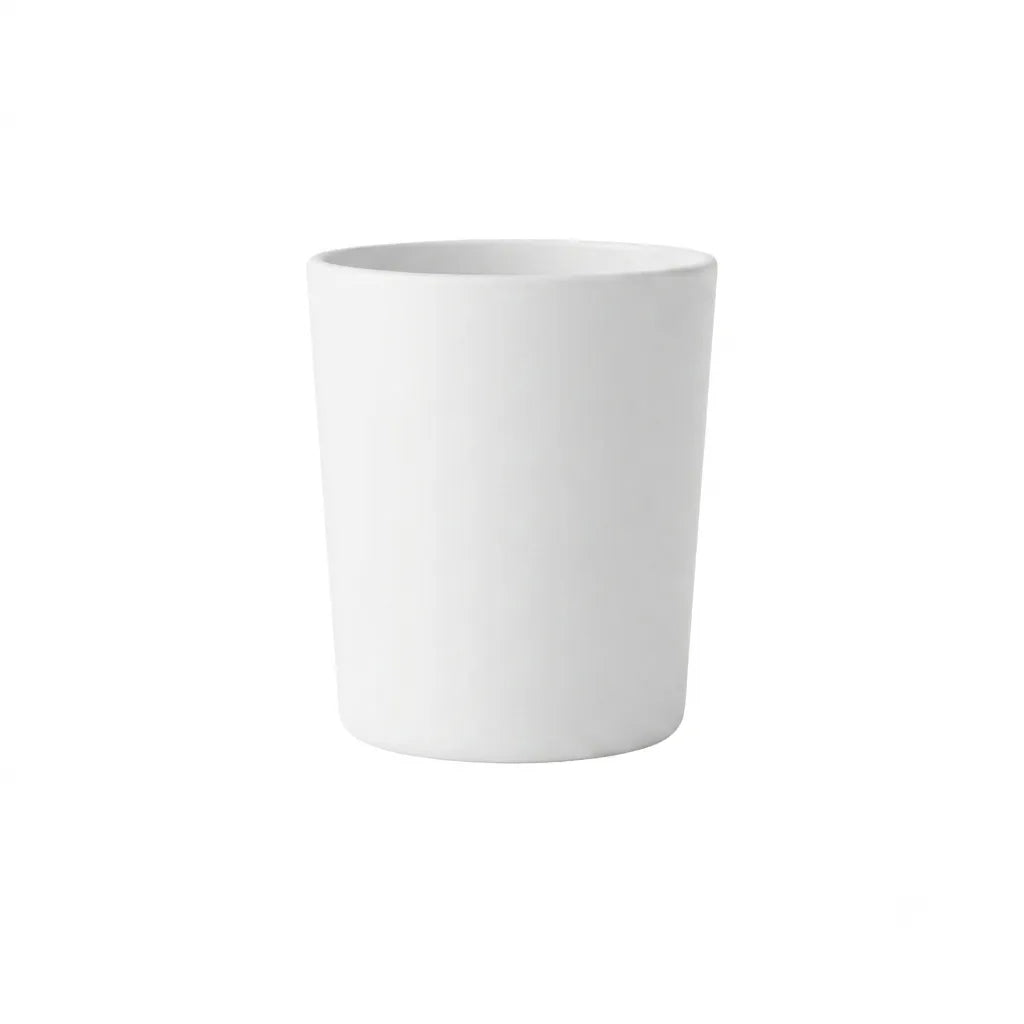 7 oz matte white glass candle jar