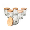 7oz Clear Glass with Wooden Lid