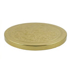 14.5 oz embossed gold metal candle lid