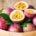 Bowl of halved passion fruit