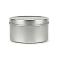 8 oz silver candle tin with lid