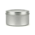 8 oz silver candle tin with lid