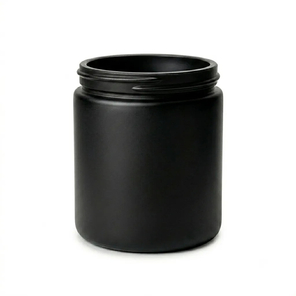 9 oz matte black straight-sided candle jar