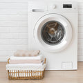 Washing machine with a basket of folded towels